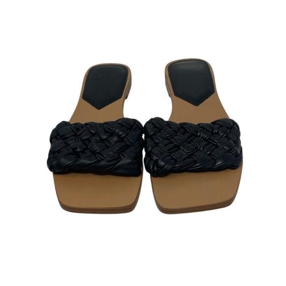 Women's Size 8M Marc Fisher LTD Reanna Black Woven Leather Braided